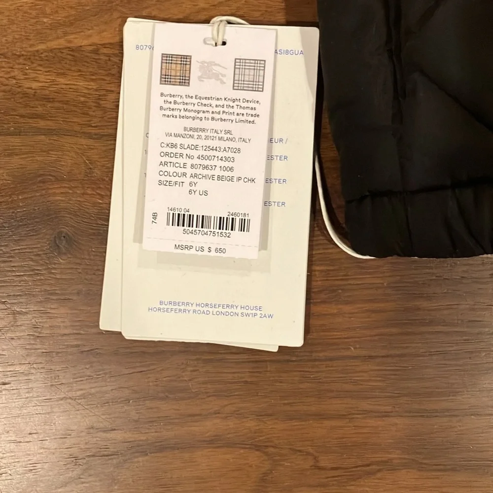NWT - Burberry Reversible Check Vest